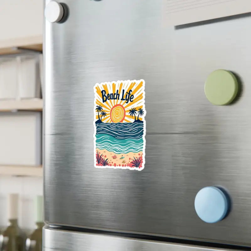 Coastal Adventure Vinyl Decal showcasing a Beach Life Magnet for enthusiasts