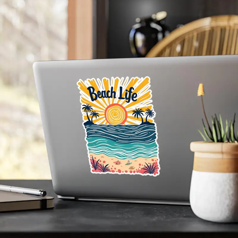 Coastal Adventure Vinyl Decal showcasing Beach Life sticker for enthusiasts