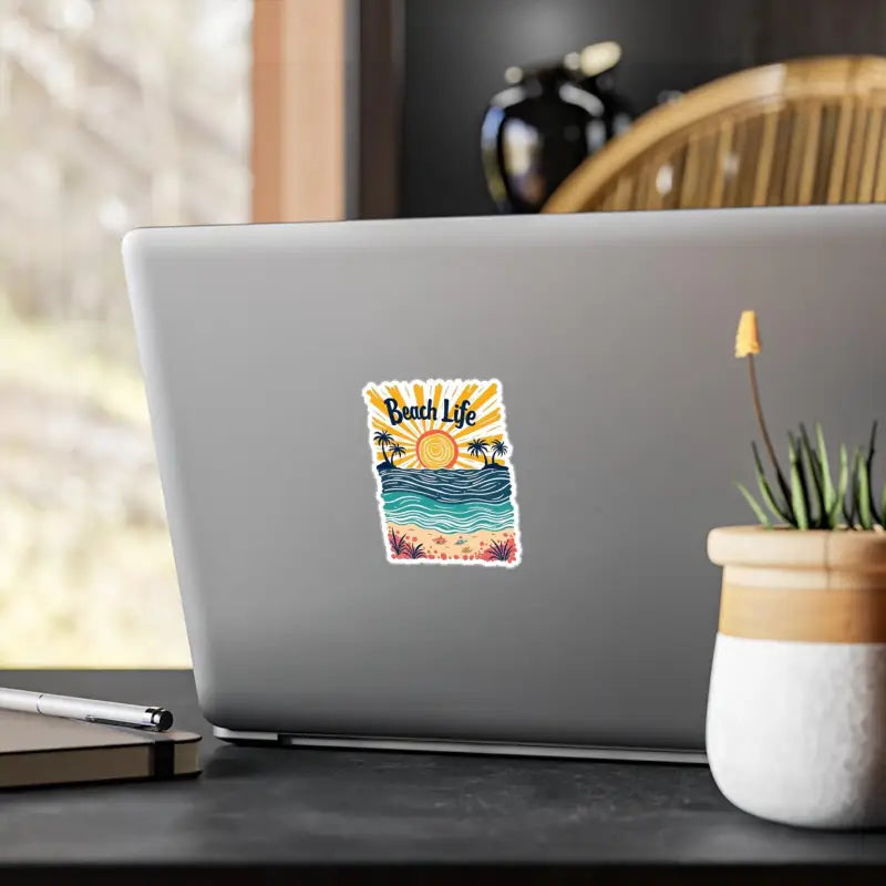 Coastal Adventure Vinyl Decal featuring a Beach Life sticker for ocean enthusiasts