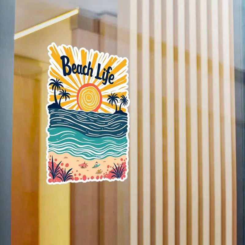 Coastal Adventure Vinyl Decal depicting Beach Life for enthusiasts and decor lovers