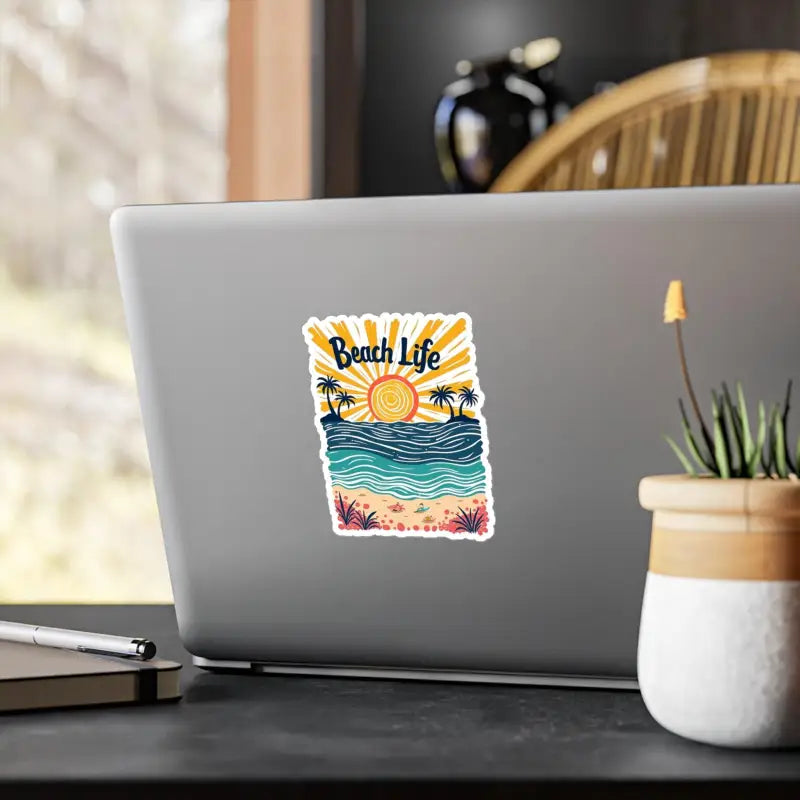 Coastal Adventure Vinyl Decal showcasing Beach Life design for enthusiasts