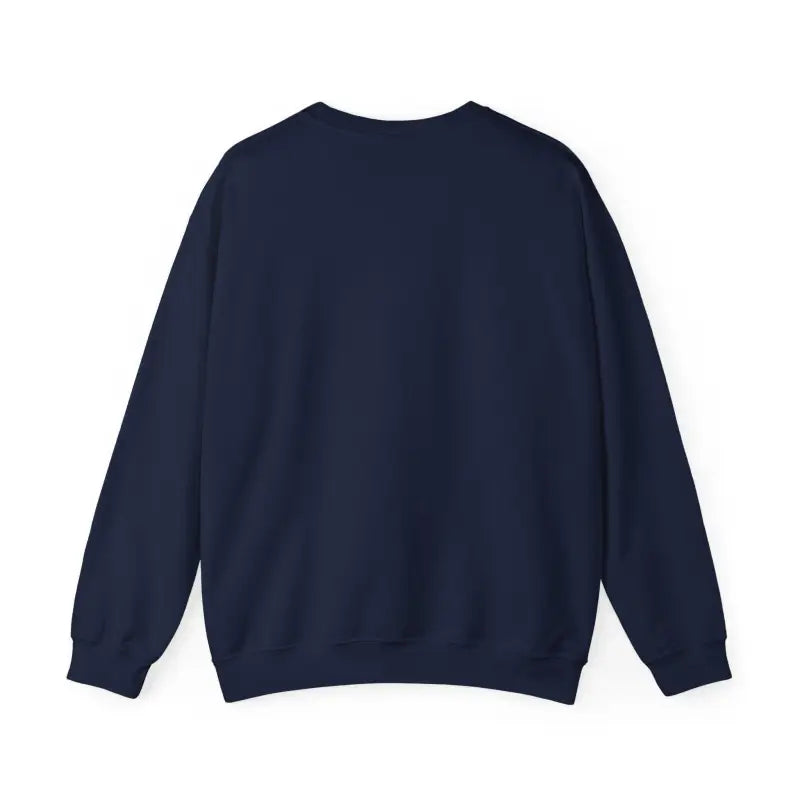 Navy blue crewneck sweatshirt featuring a humorous Backhoe design for construction lovers