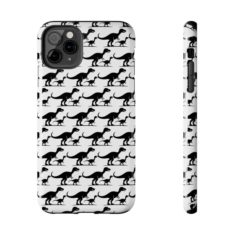 Dinosaur-patterned phone case for iPhone and Samsung, showcasing playful dinosaur design