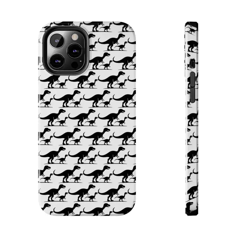 Dinosaur-patterned phone case for iPhone and Samsung, showcasing vibrant dinosaur designs