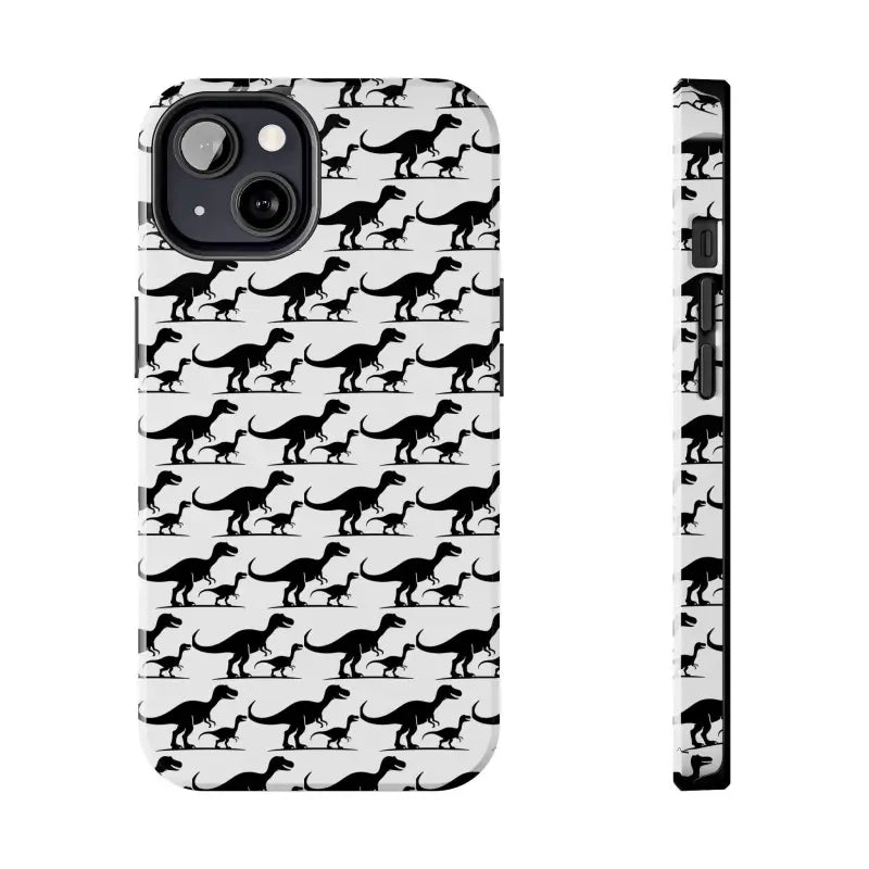 Dinosaur-patterned phone case for iPhone and Samsung showcasing playful design