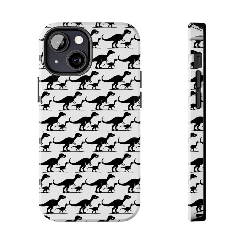 Dinosaur-patterned phone case for iPhone and Samsung models, stylish and protective