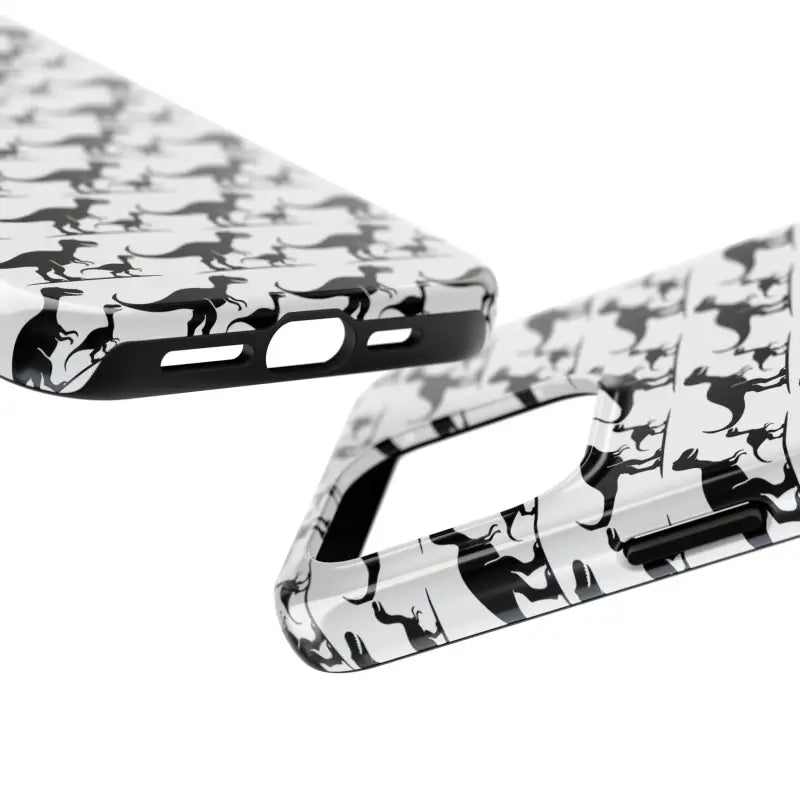 Dinosaur-patterned phone cases for iPhone and Samsung, showcasing fun and unique designs