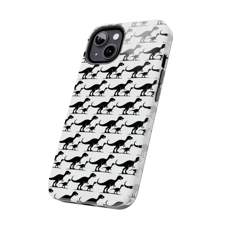 Dinosaur-patterned phone case for iPhone and Samsung, stylish and playful design