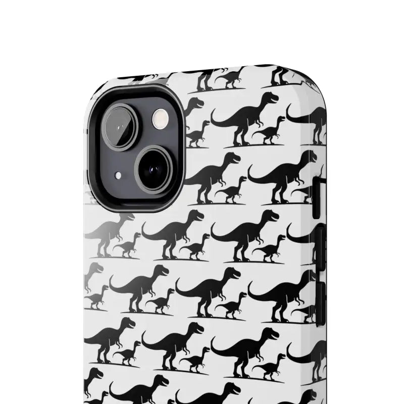 Dinosaur-patterned phone case for iPhone and Samsung, stylish and durable design