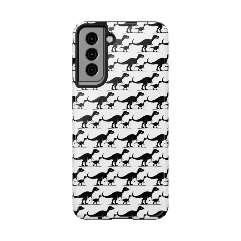 Dinosaur-patterned phone case designed for iPhone and Samsung devices