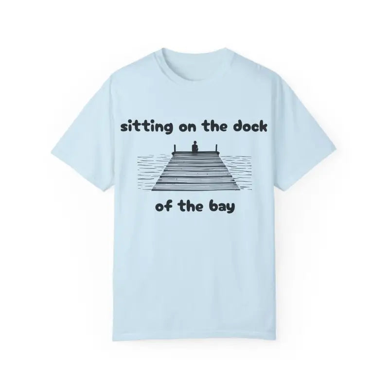 Light blue t-shirt with dock graphic from the Dock of the Bay collection