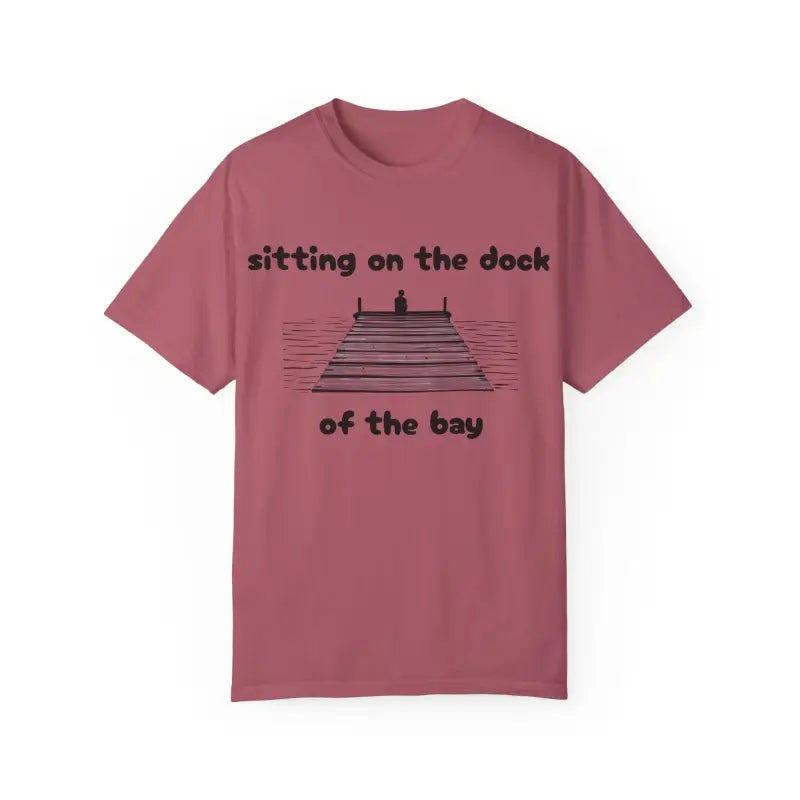 Mauve t-shirt featuring dock graphic from Dock of the Bay T Shirt collection