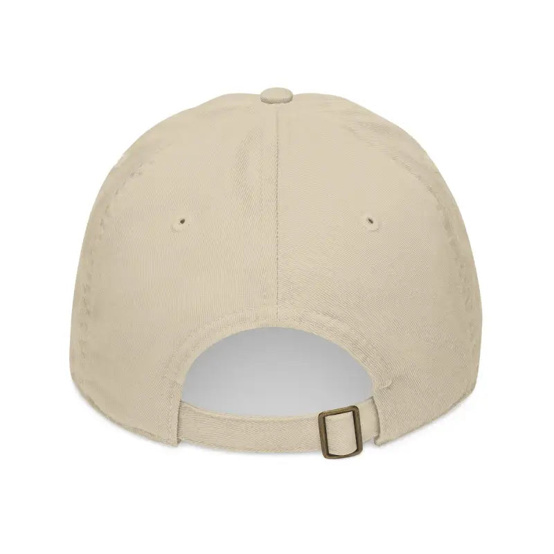 Beige Embroidered Organic Baseball Cap Bonnet Style displayed on a neutral background