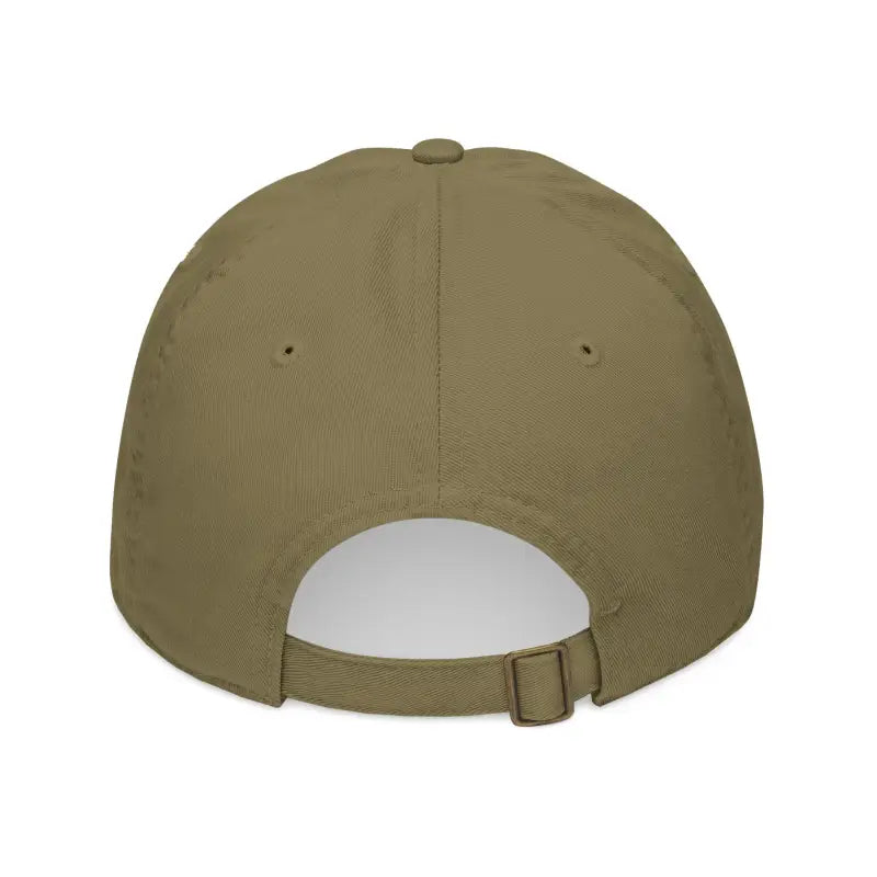 Khaki Embroidered Organic Baseball Cap Bonnet Style for stylish outdoor wear