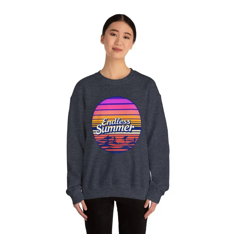Endless Summer Unisex Crewneck Sweatshirt with Relaxed Vibe Retro Design