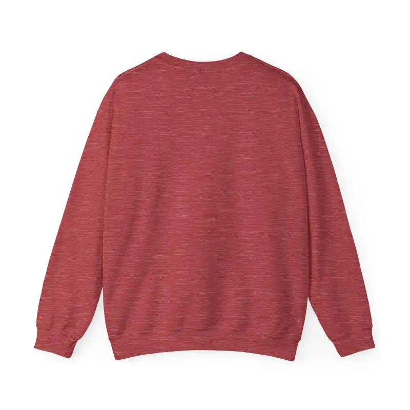Red heathered crewneck sweatshirt from Endless Summer Unisex collection with retro design