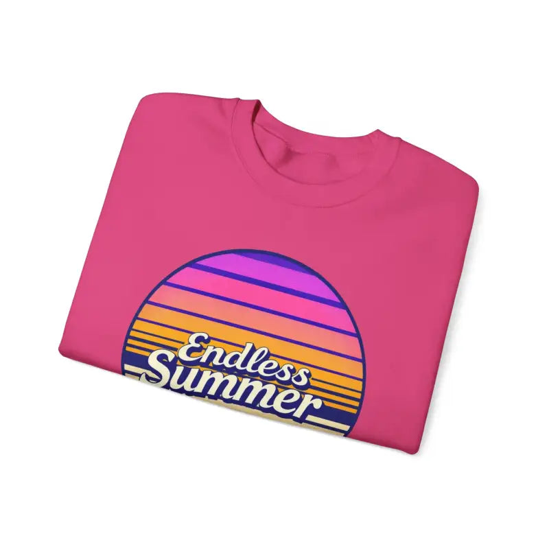 Folded pink t-shirt featuring Endless Summer graphic, ideal for relaxed retro style