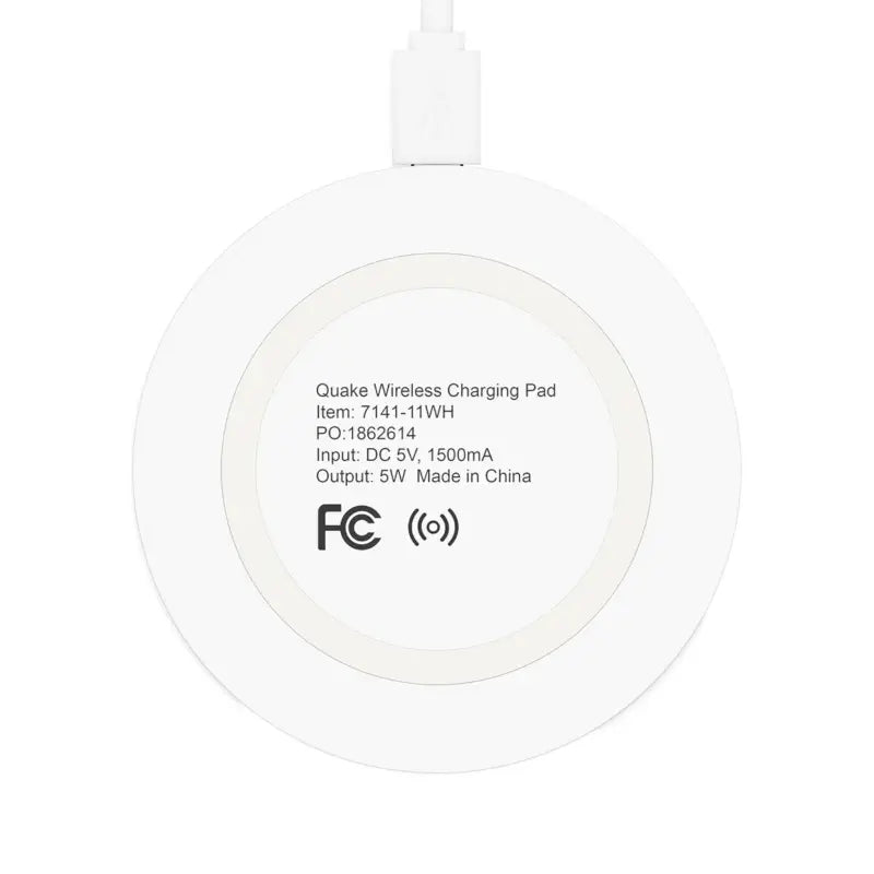 White Even Keel Signature Quake Wireless Charging Pad 5W for convenient charging