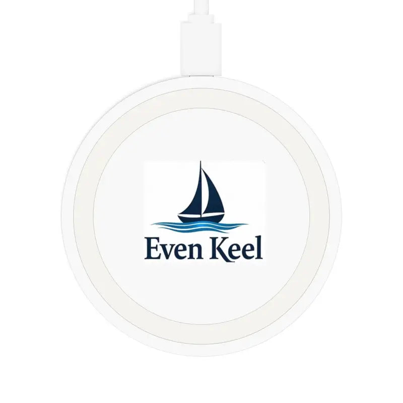 White wireless charging pad from Even Keel Signature Quake, 5W output