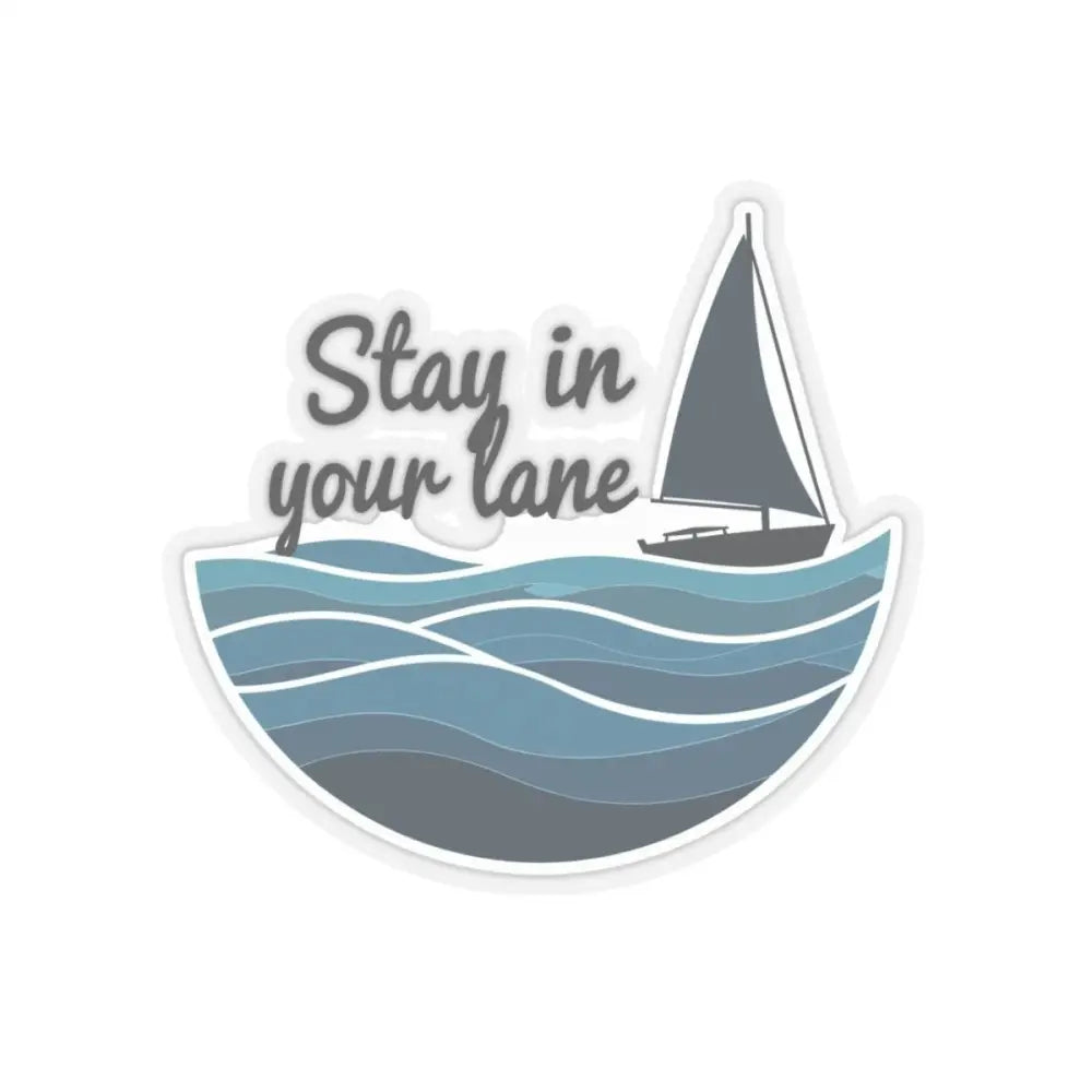 Nautical-themed sticker featuring a sailboat for Even Keel Stay Your Lane design