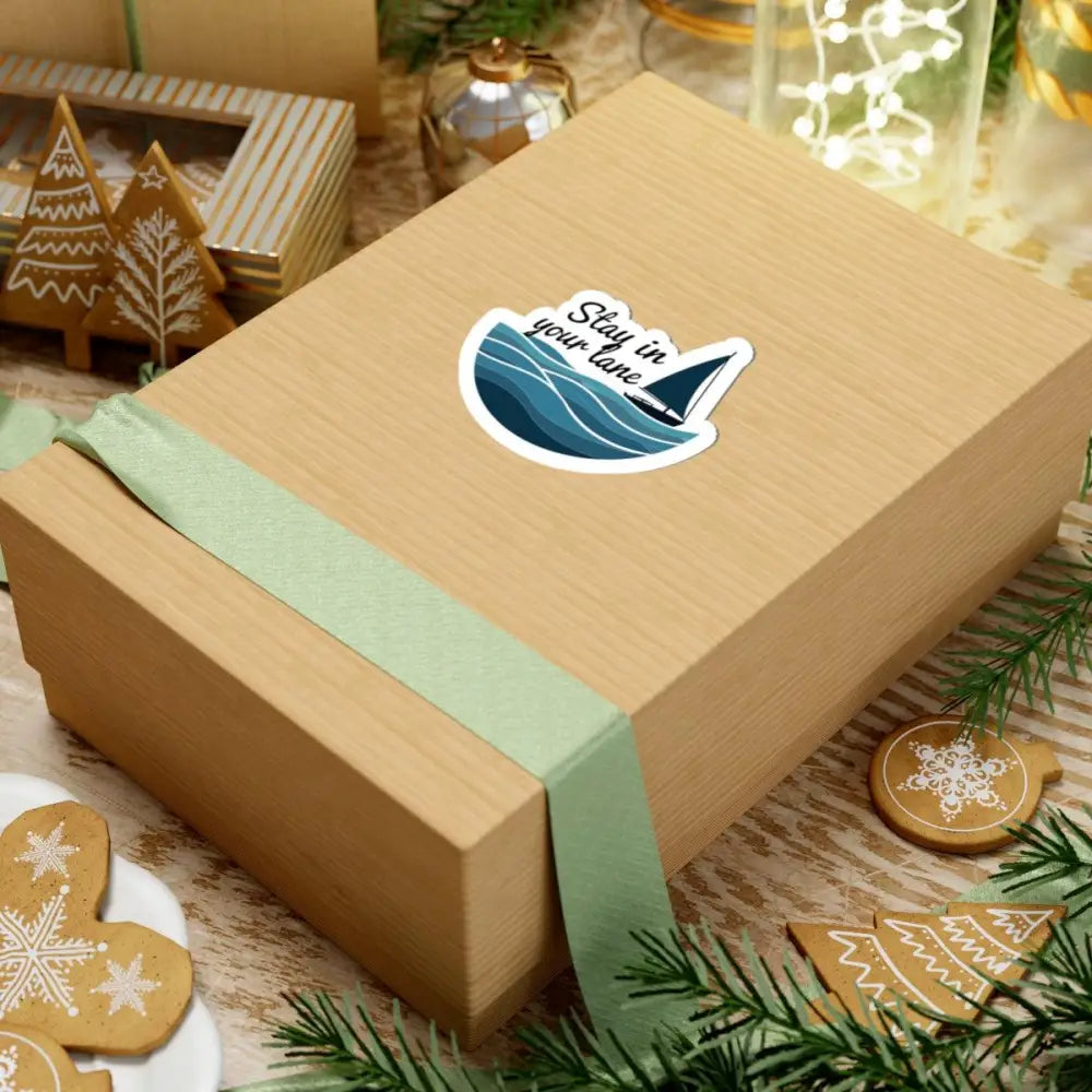 Wrapped gift box for Even Keel Stay Your Lane Nautical Sailboat Sticker