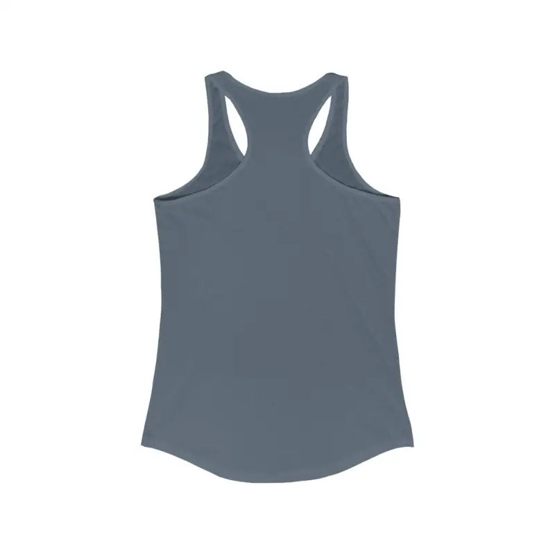 Gray racerback tank top from Even Keel for women’s active lifestyle apparel