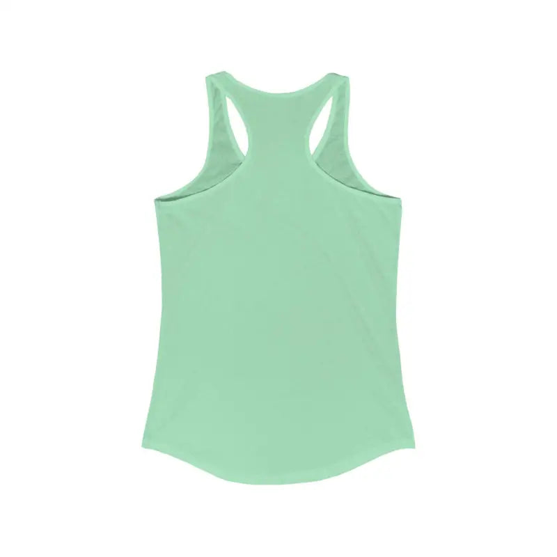 Mint green racerback tank top from Even Keel for active women’s lifestyle