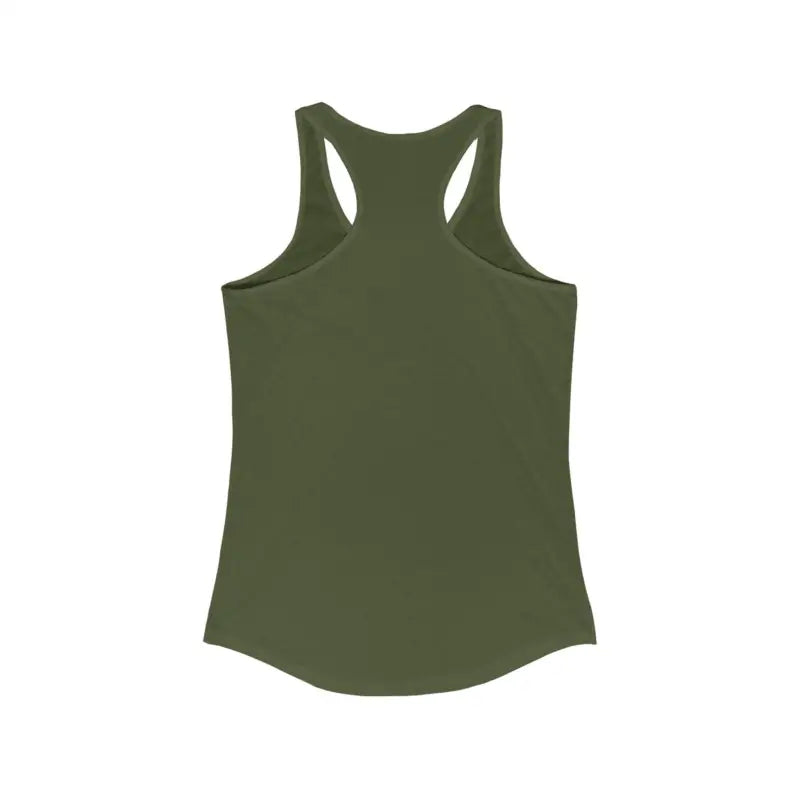 Olive green racerback tank top from Even Keel for women’s active lifestyle