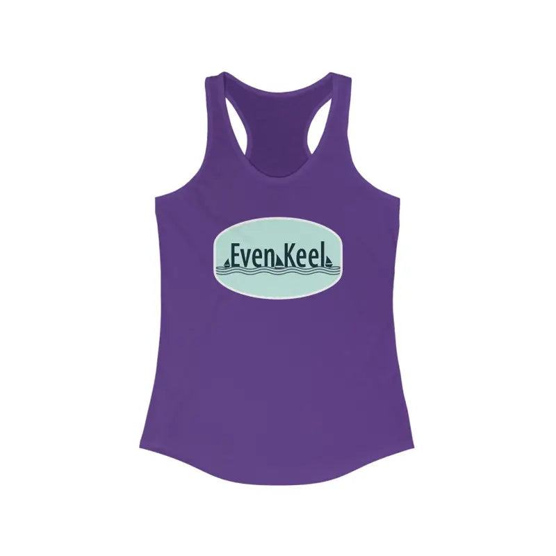Purple Even Keel Women’s Ideal Racerback Tank Top for active lifestyle pursuits