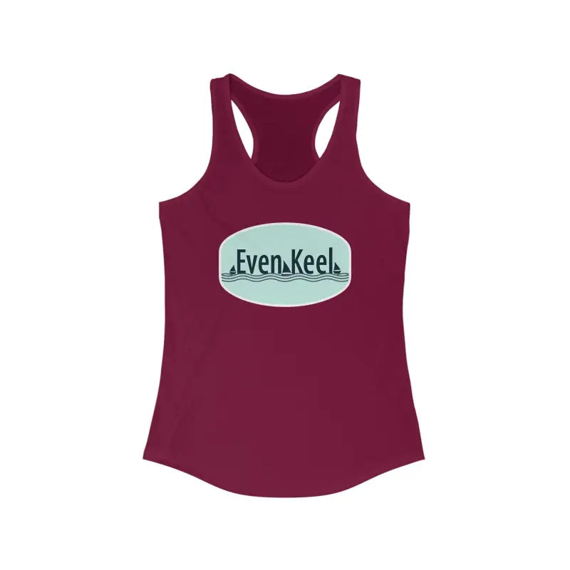 Maroon racerback tank top featured in Even Keel Women’s Ideal Racerback Tank Top