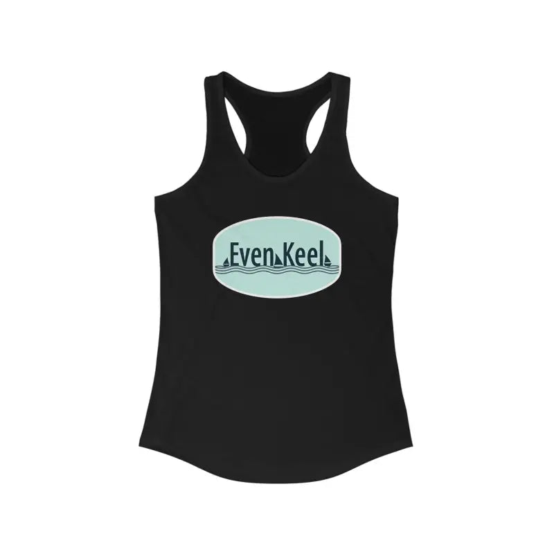 Black racerback tank top from Even Keel Womens Ideal Racerback Tank Top for active lifestyle