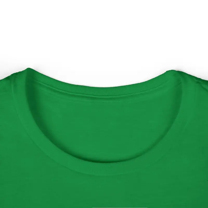 Green t-shirt neckline of Family Tee Womens Softstyle Casual T Shirt in Light Blue Green Gray