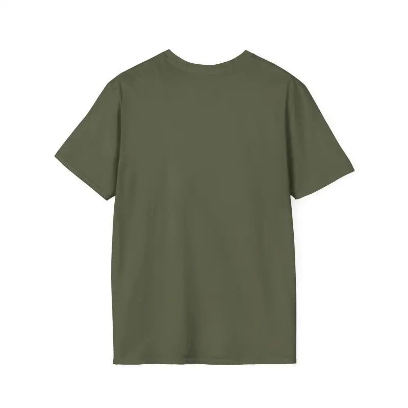 Olive green Flock Mama Unisex Softstyle T-Shirt for bird lovers displayed on a model
