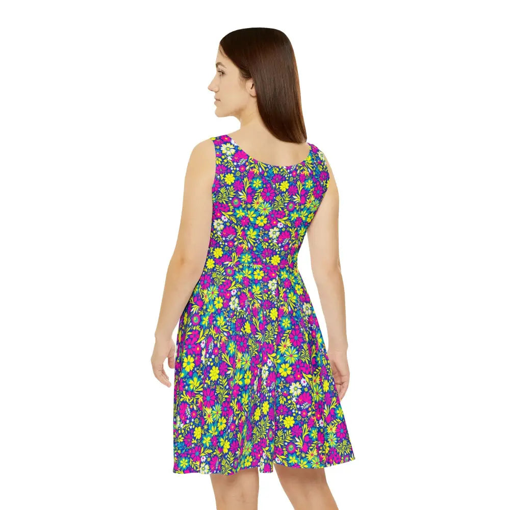 Floral Print Skater Dress for Spring Celebrations in vibrant floral patterns