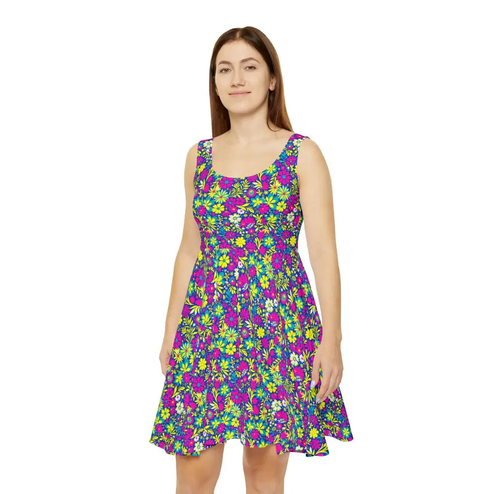 Floral Print Skater Dress for Spring Celebrations showcasing vibrant floral patterns