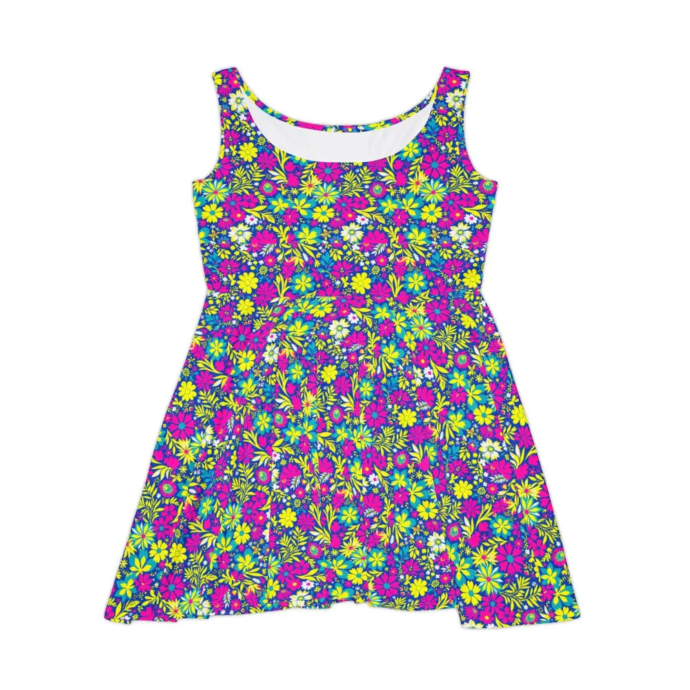 Floral Print Skater Dress for Spring Celebrations featuring a sleeveless design
