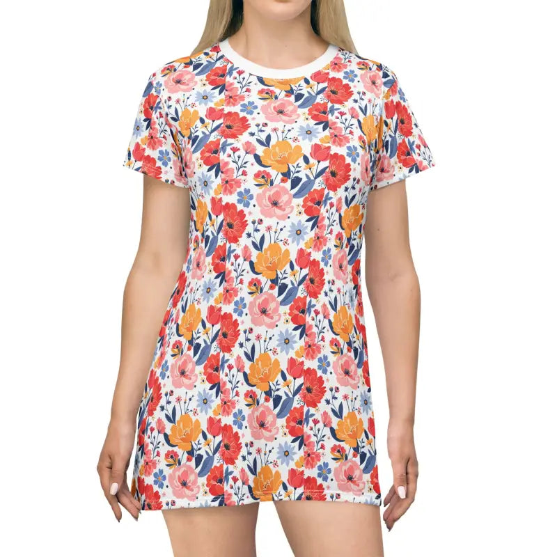 Floral print T-shirt dress showcasing effortless summer style for casual wear