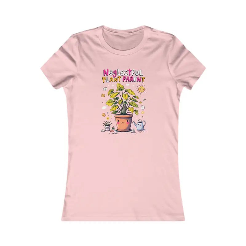 Pink t-shirt featuring a plant design, perfect for the Funny Neglectful Plant Parent Tee