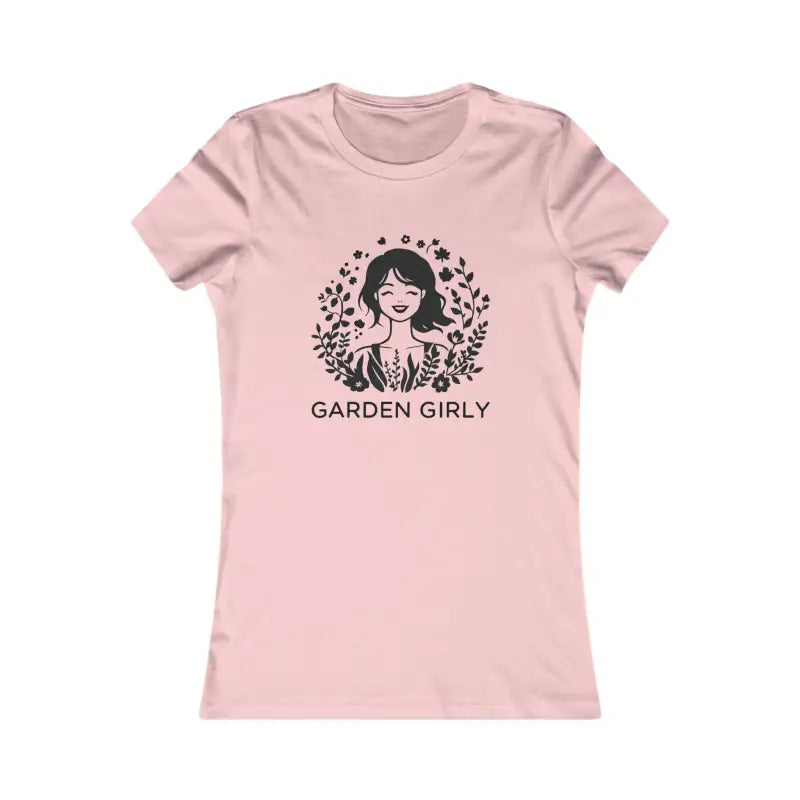 Pink Garden Girly Women’s T Shirt design for nature lovers displayed prominently