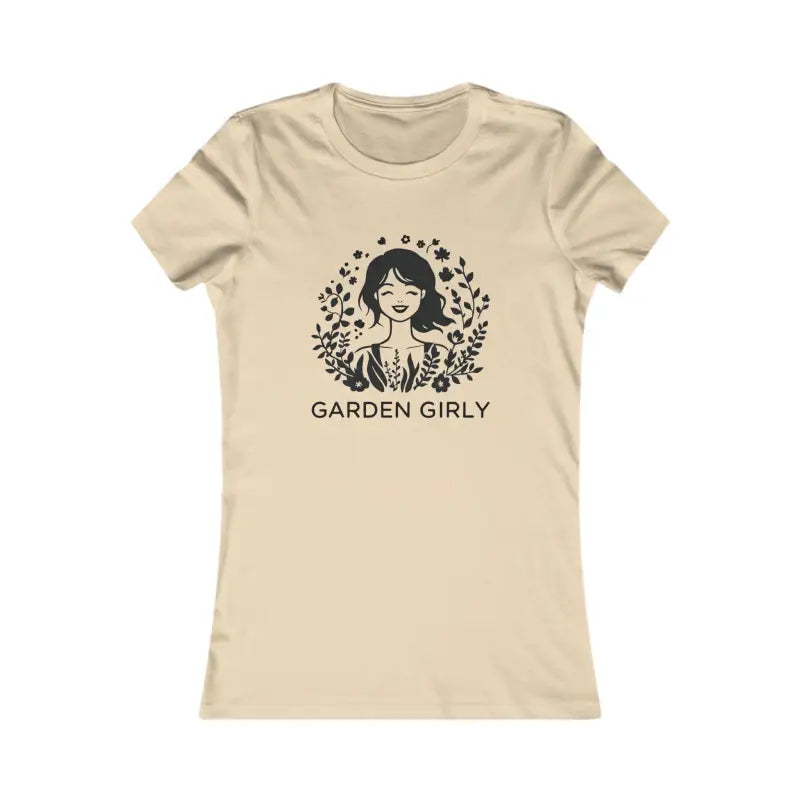 Beige Garden Girly Women’s T Shirt featuring a nature-themed graphic design