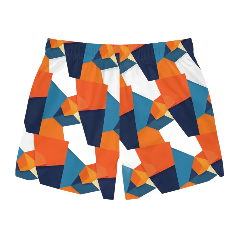 Geometric Patterned Swim Trunks featuring vibrant, stylish designs for summer wear