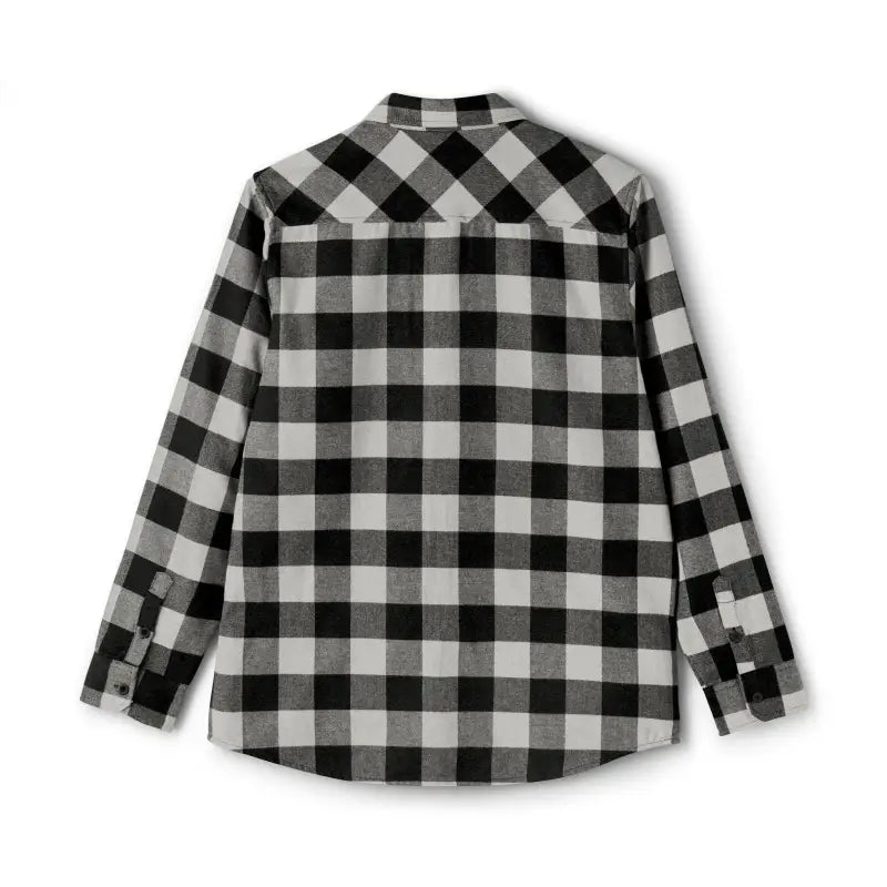 Gray and Black Plaid Flannel Shirt featuring a stylish black and white checkered pattern