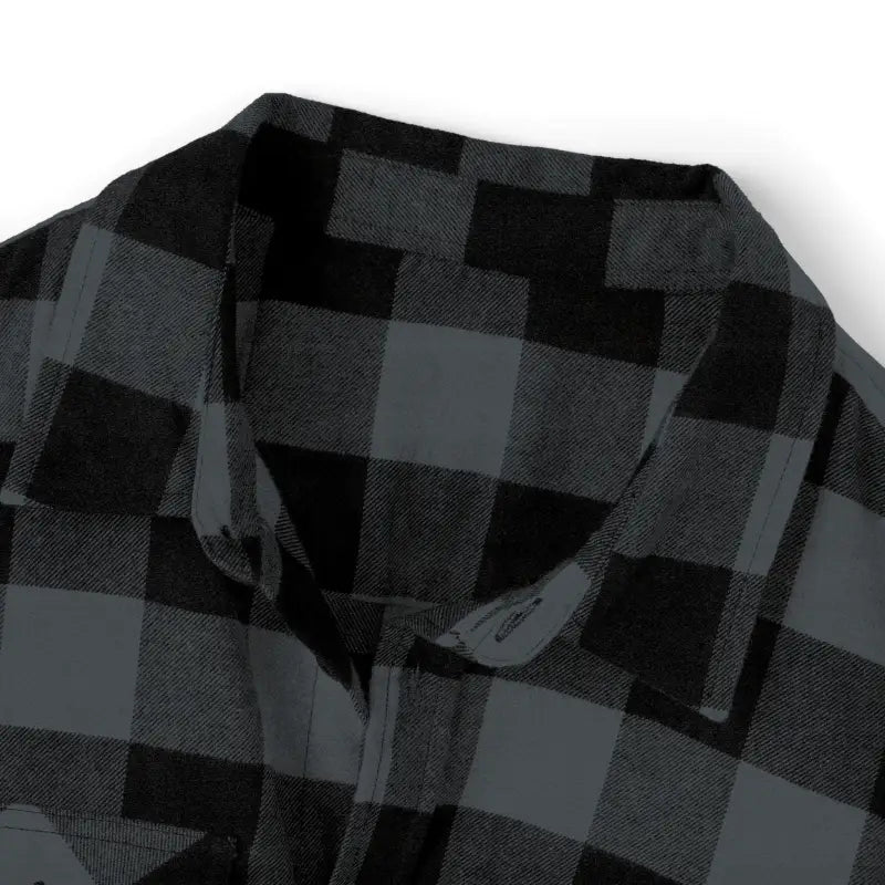 Black and gray checkered flannel shirt from the Gray and Black Plaid Flannel Shirt collection