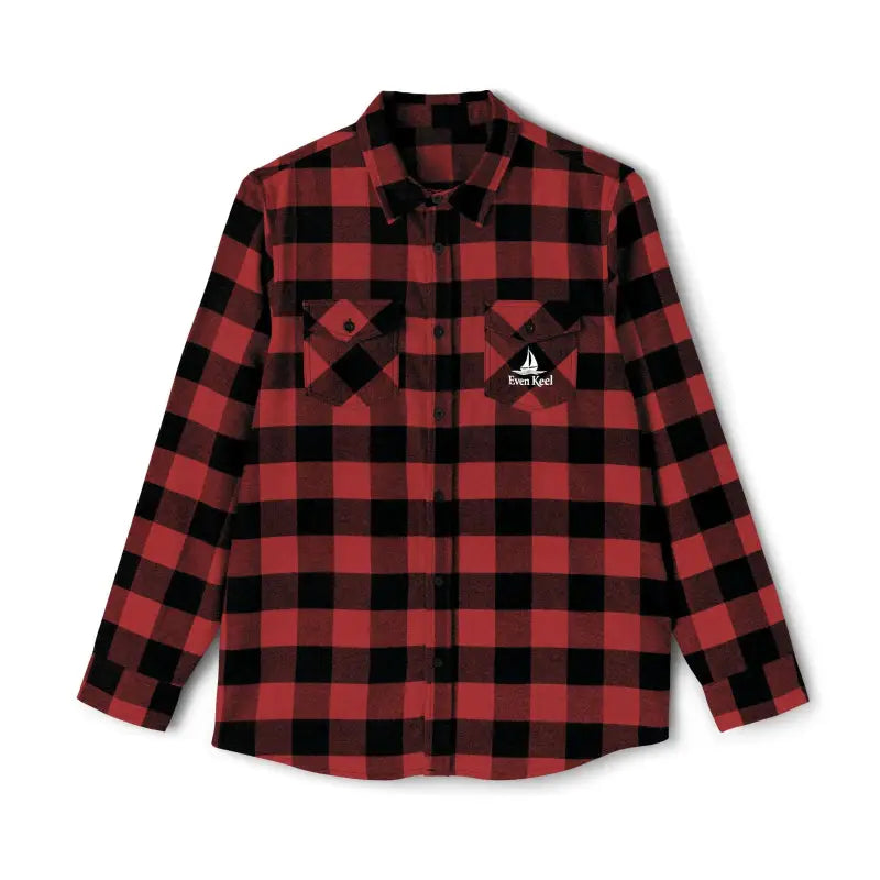 Red and black plaid flannel shirt featured in Gray and Black Plaid Flannel Shirt product
