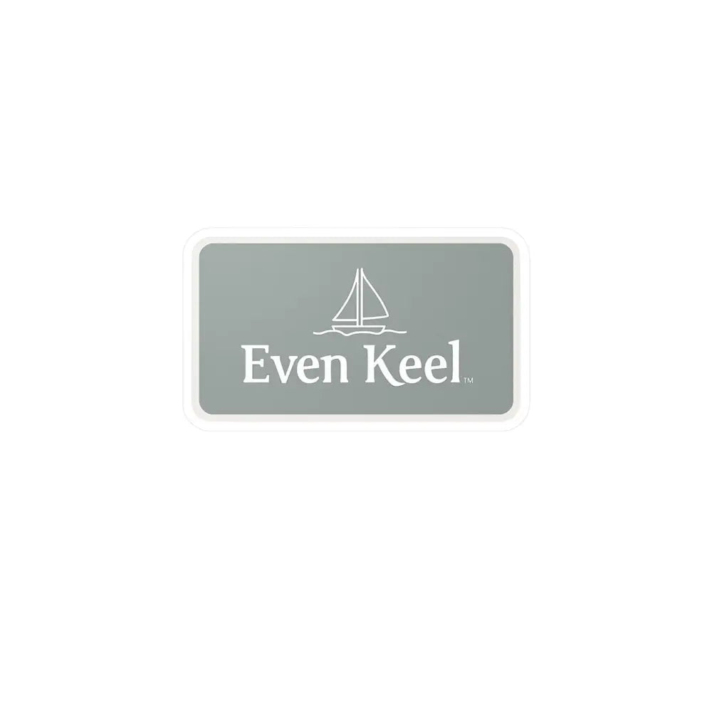 Gray Even Keel Sailboat Sign featuring a gray sign with a sailboat design