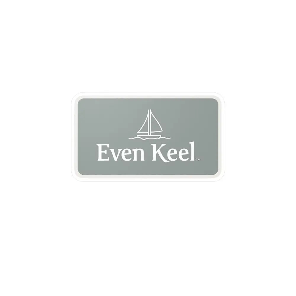 Rectangular gray sign featuring a sailboat design for Gray Even Keel Sailboat Sign
