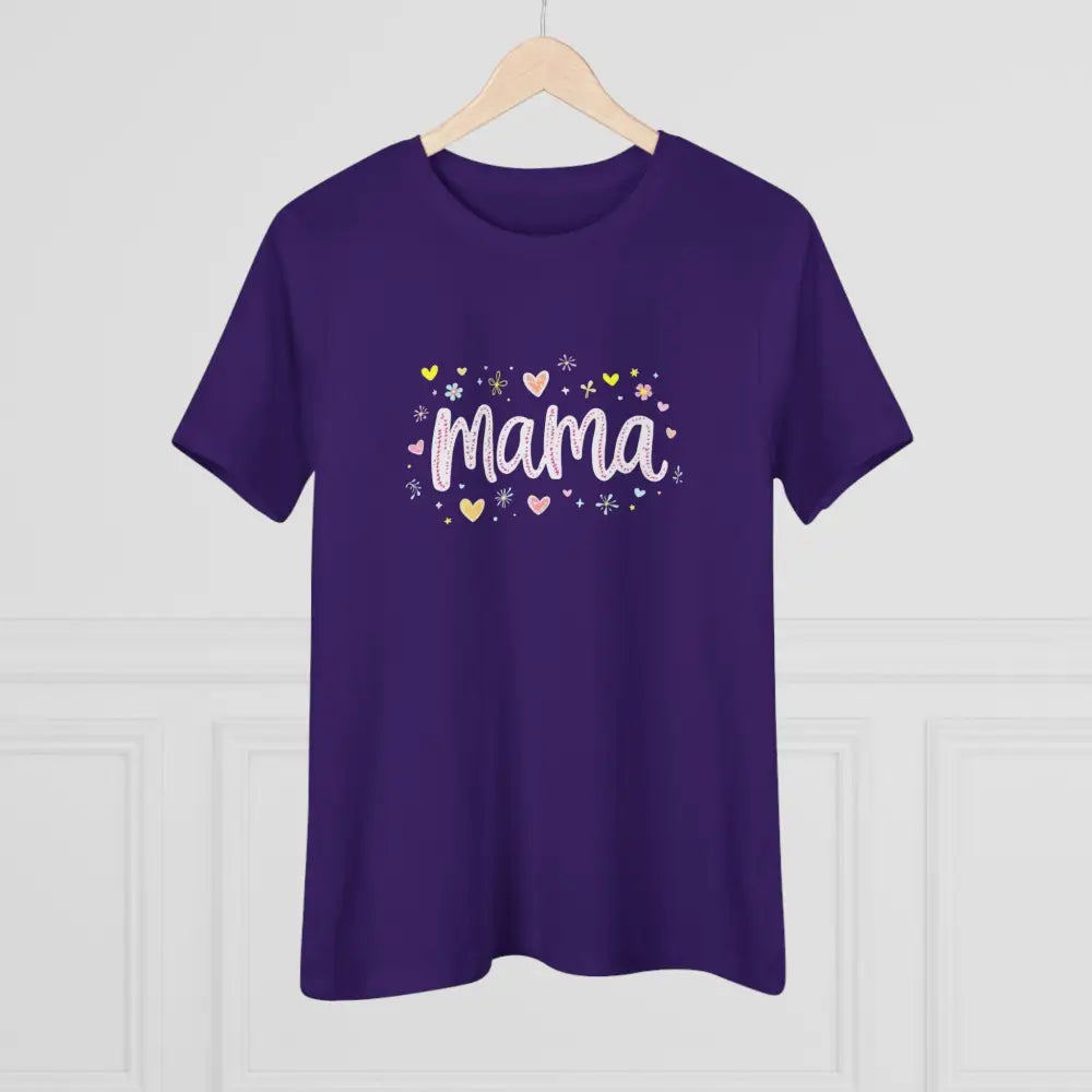 Purple Mama Heart Women’s T-Shirt featuring a stylish design for mothers