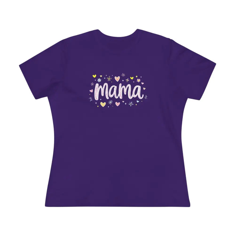 Purple Mama design on Gray Mama Heart Women’s T Shirt for stylish casual wear
