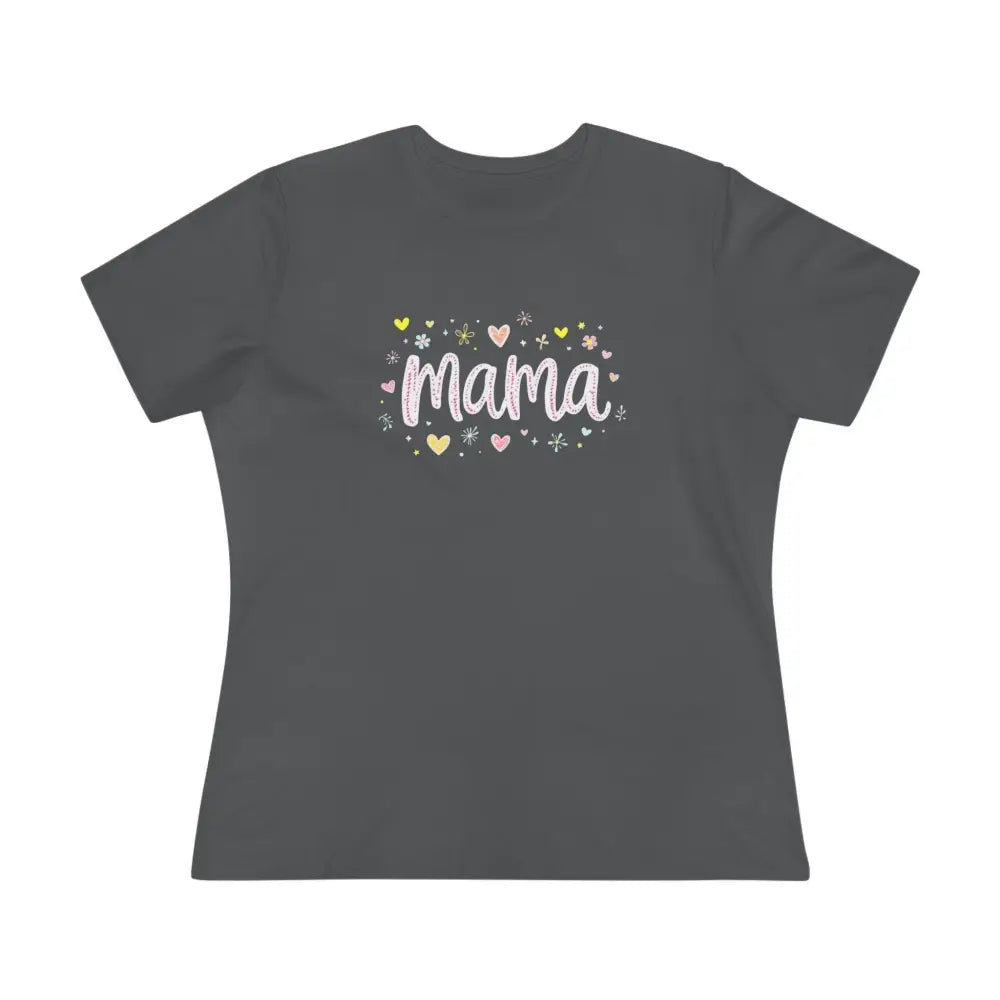Gray Mama Heart Women’s T Shirt featuring a stylish mama design in soft fabric