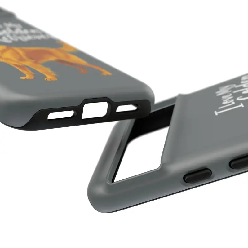 Gray phone cases showcasing a Golden Retriever design for iPhone 16 Pro